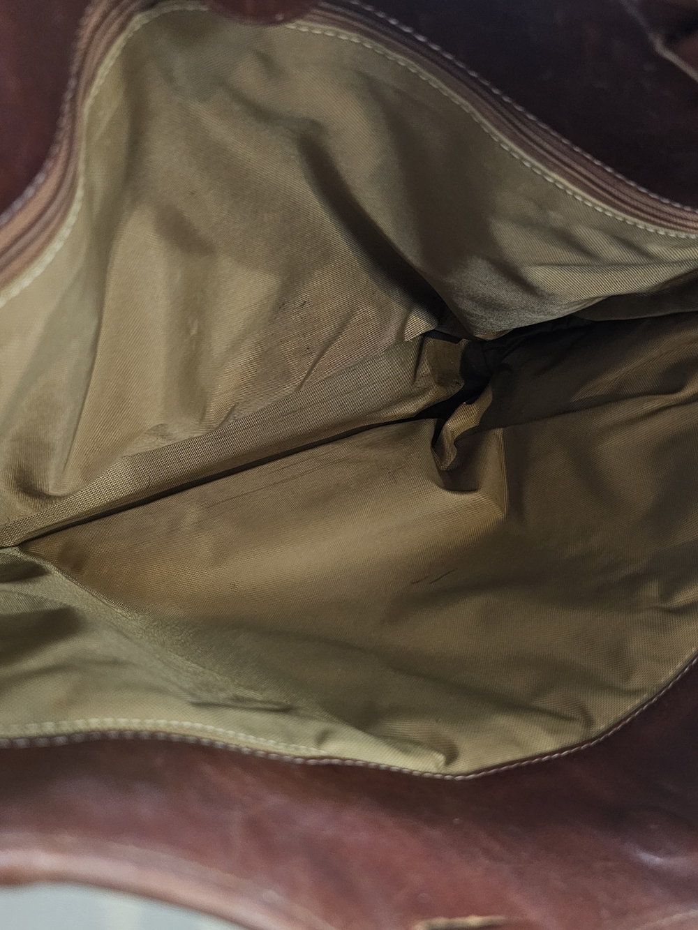 Vintage Ranch-Style Brown Leather Tote with Double Straps - Picture 5 of 10